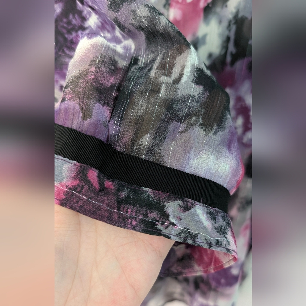 Denver Hayes Floral Chiffon Blouse - Purple and Pink 🩷 Size 2xl - Picture 4 of 7